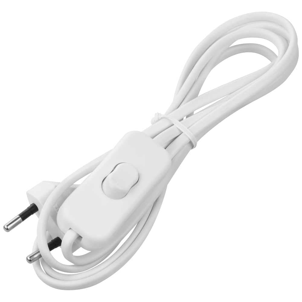 Шнур для БРА с выключателем TDM ELECTRIC ШВВП 2х0,5 мм2 1,8 м белый TDM SQ1305-1002