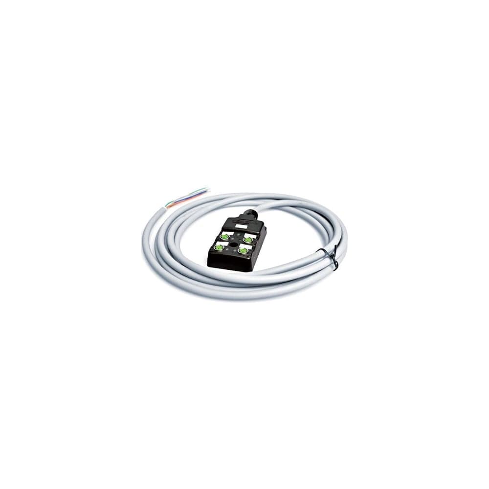Распределительная коробка VELLEDQ M8-A3-4K3P-3.0PVC/GY разъем М8, портов 4, 3pin, PNP, кабель ПВХ серый 3м, 08-00034517