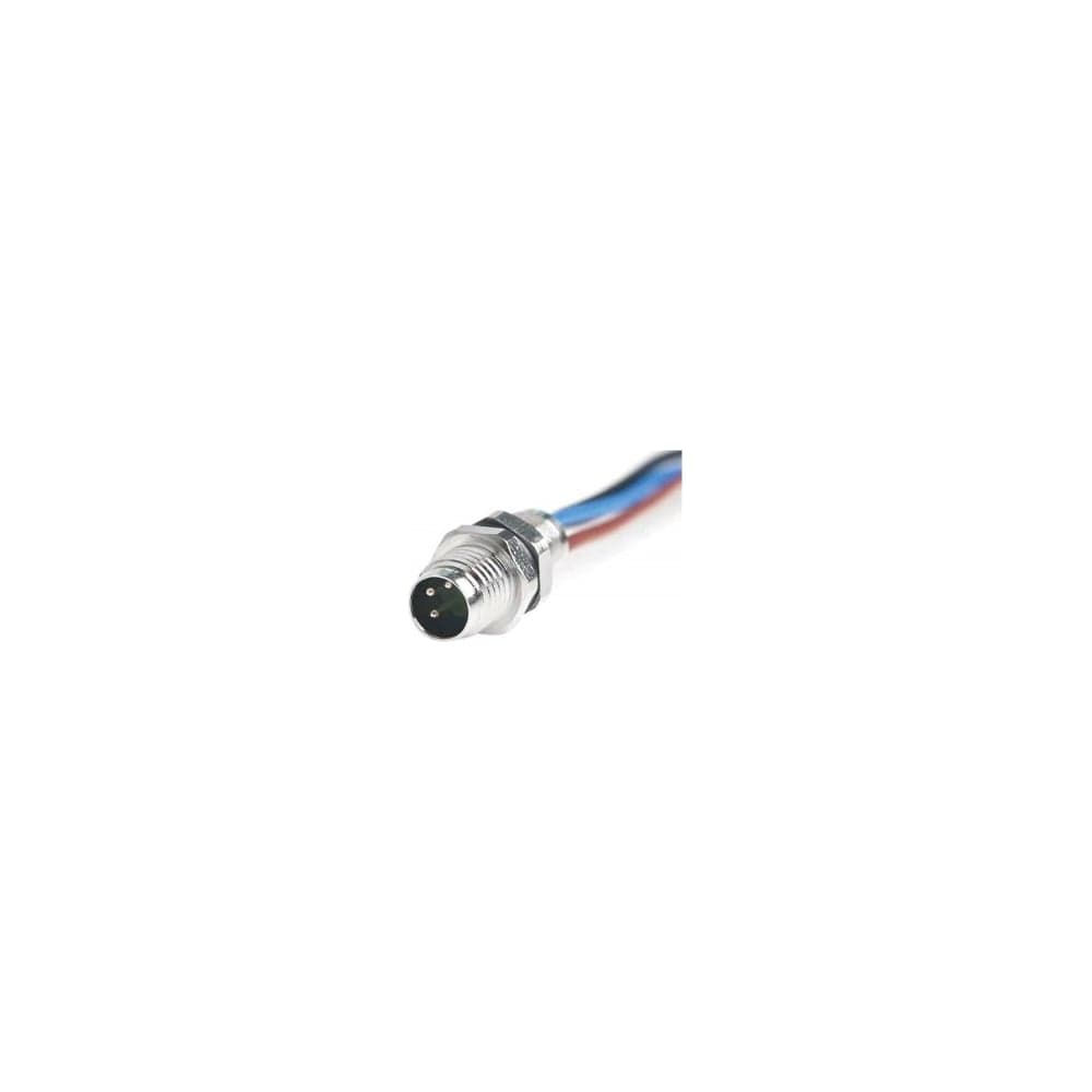 Mонтажный разъем VELLEDQ FLQ-M8-M03(M8)-0.3, Вилка, Прямой с кабелем, Латунь никелированная 3-PINIP67, кабель 0,3 м, 60 AC/DC, 08-00024663