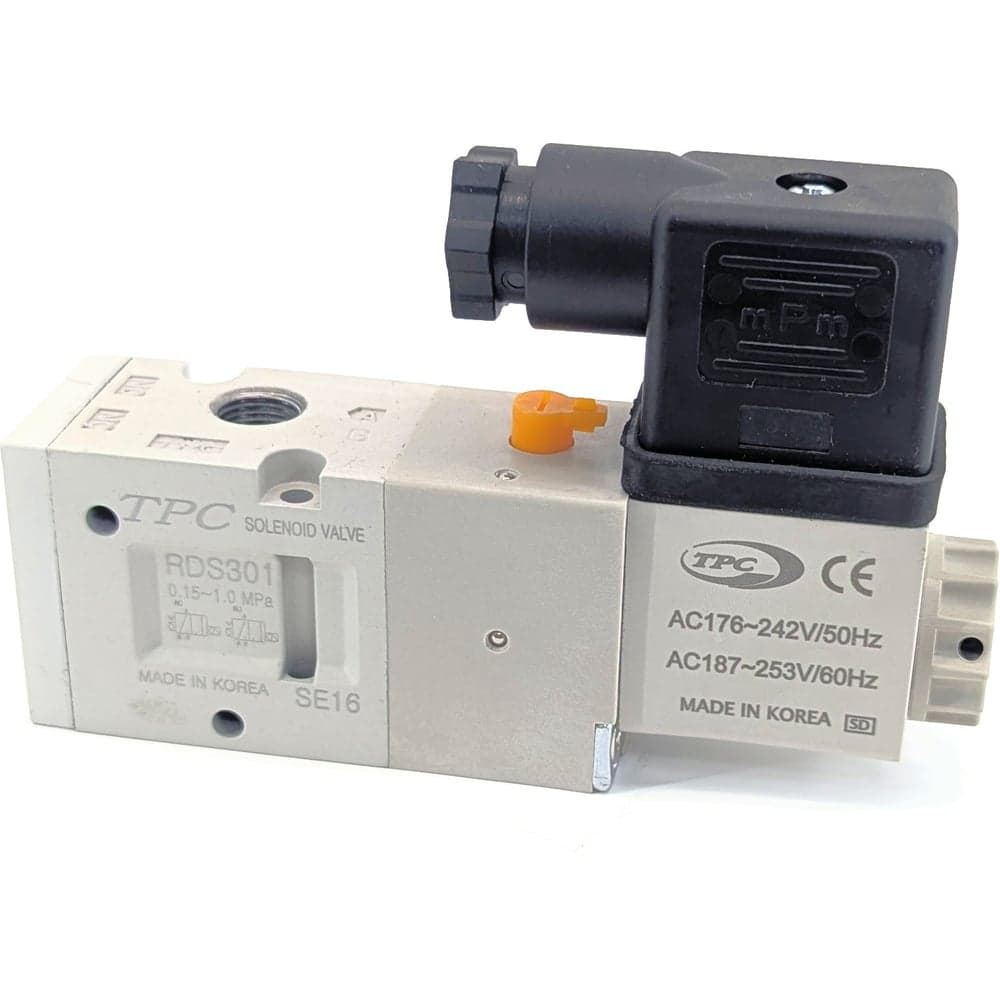 Распределитель CDC Pneumatics 3/2 Электро-Пневмо Порт 1/8", 220В, Н.О. RDS301-2D-G01B