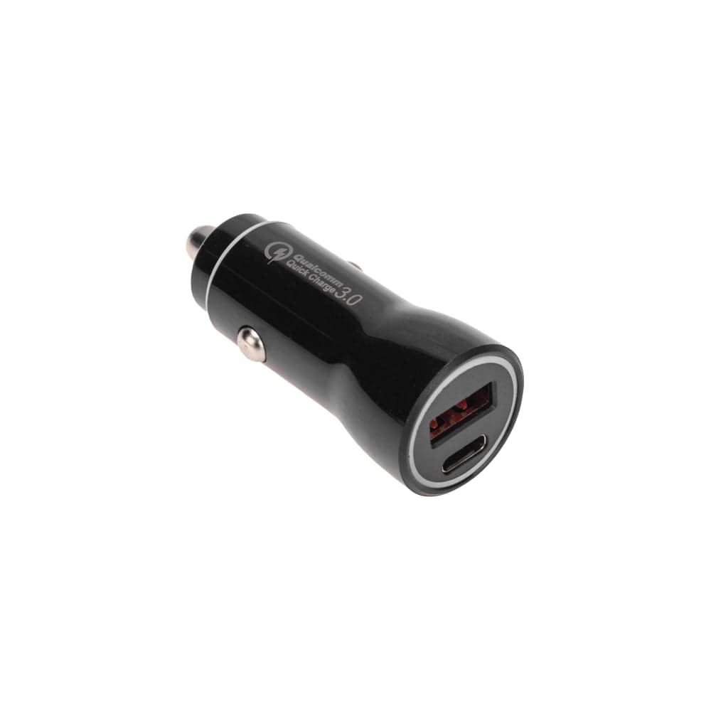 Автозарядка в прикуриватель REXANT АЗУ USB-A (QC 3.0)+USB-C (PD), 38Вт черная 18-1200