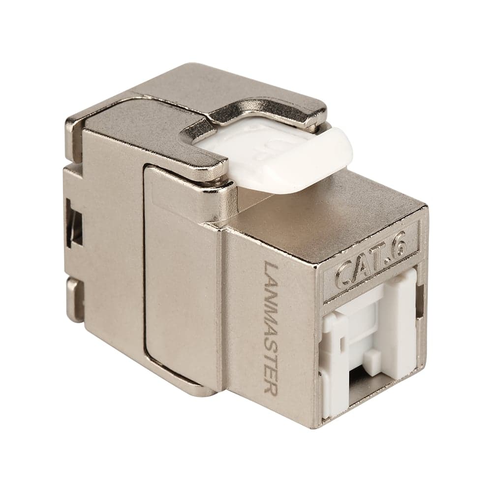 Модуль Keystone LANMASTER ToolLess, RJ45, экранированный, категория 6, со встроенной шторкой, 180 градусов LAN-TK45S6/180R