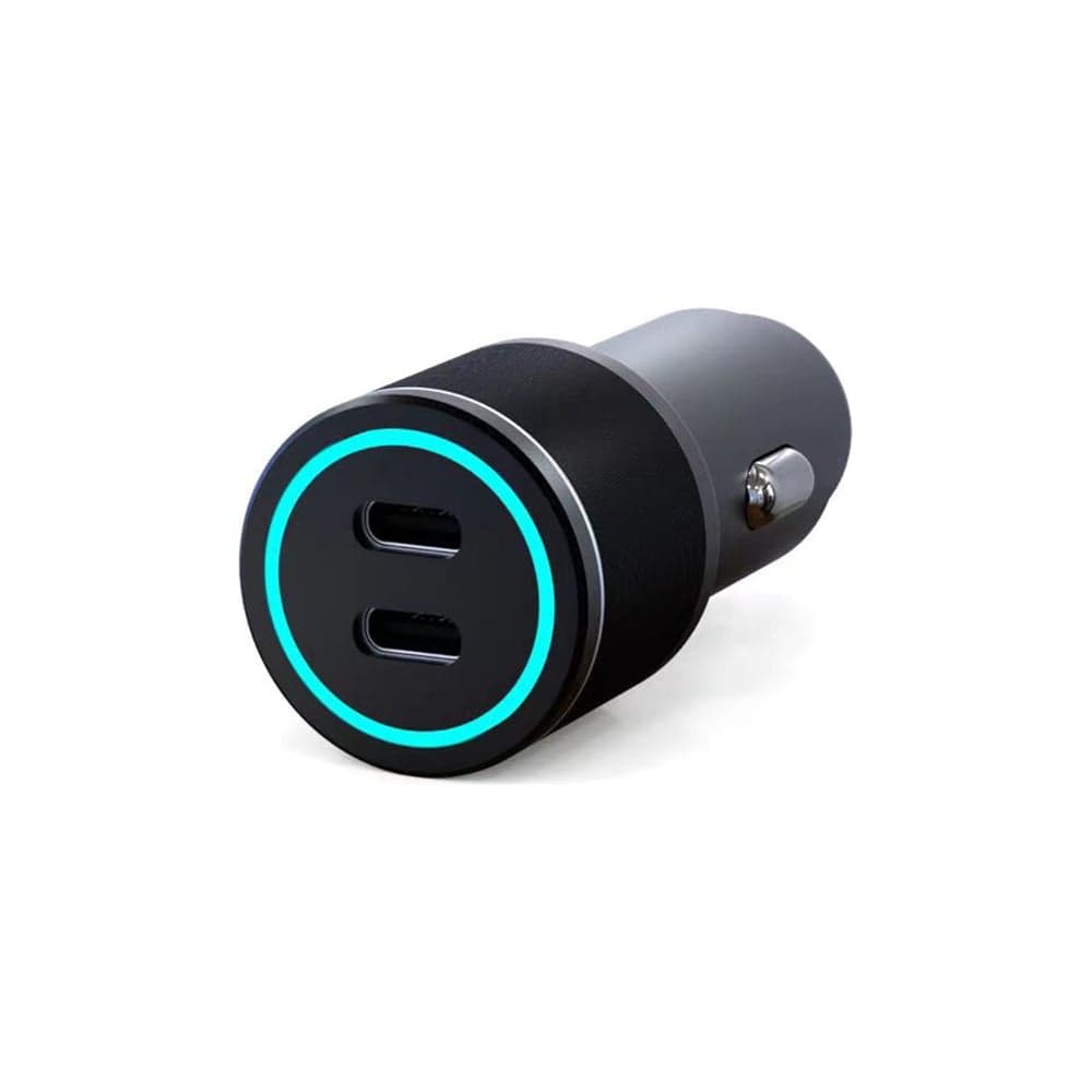 Автомобильное зарядное устройство REXANT c двумя портами (USB-C + USB-С) c LED-подсветкой, 75Вт 18-2232-5