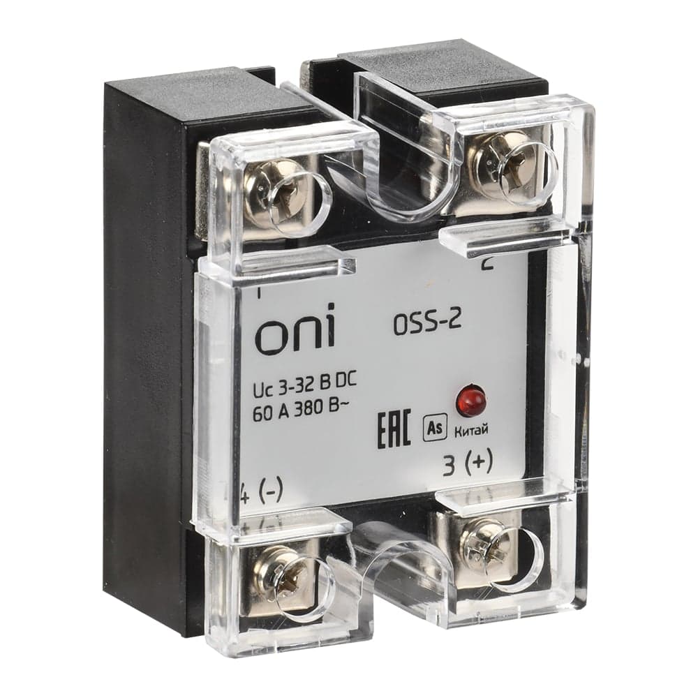 Реле твердотельное ONI OSS-2 60А 380В AC 3-32В DC OSS-2-3-60-B