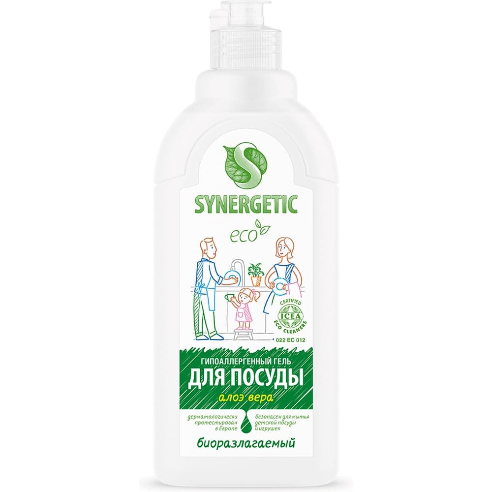 Концентрированное средство для мытья посуды и фруктов SYNERGETIC АЛОЭ флакон, 500 мл 4623721671463 103053/14