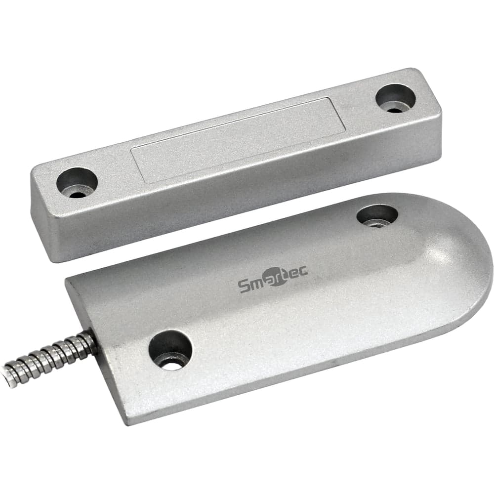Магнитоконтактный датчик Smartec ST-DM146NC-SLНЗ/НР, накладной для металлических дверей, металлорукав smkd0404