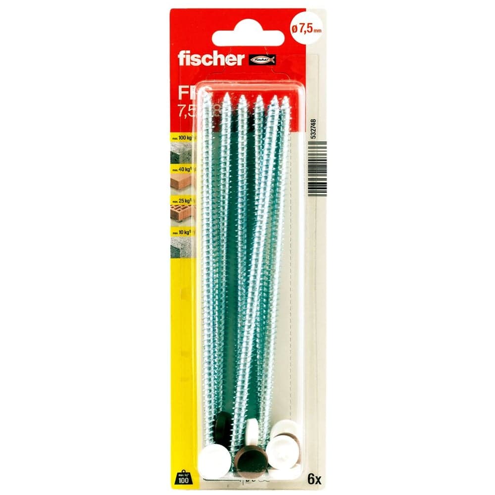 Шуруп для крепления рам fischer FFS 7,5x182 K_6 шт. 532748