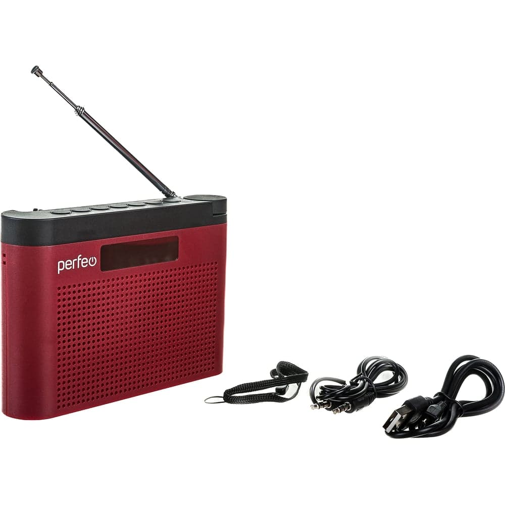 Цифровой радиоприемник Perfeo ТАЙГА FM MP3 встроенный аккумулятор, USB, бордо 30015142