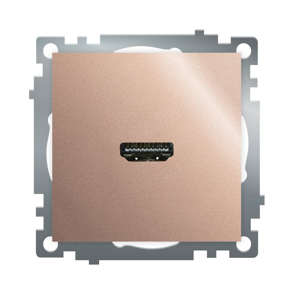 Механизм розетки HDMI STEKKER 2.1, Type A, GLS00-7118-02, серия Катрин, шампань, 50063