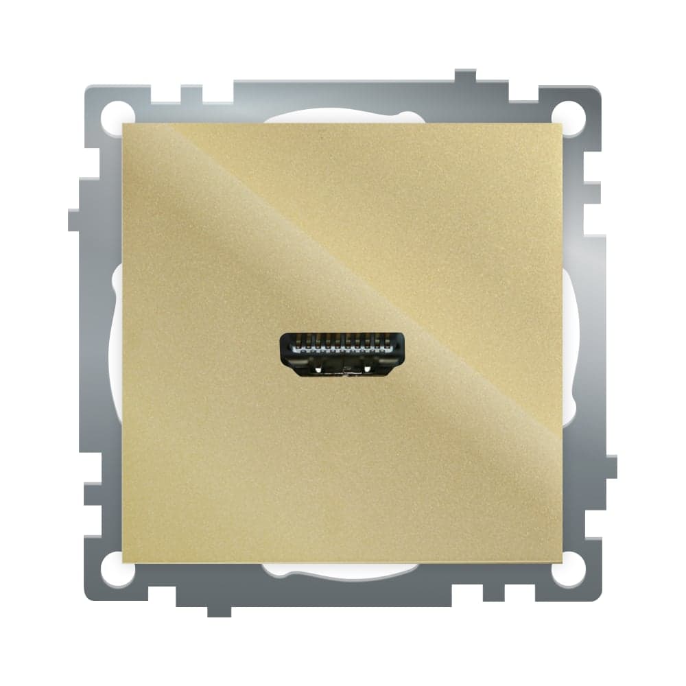 Механизм розетки HDMI STEKKER 2.1, Type A, GLS00-7118-08, серия Катрин, золото, 50060