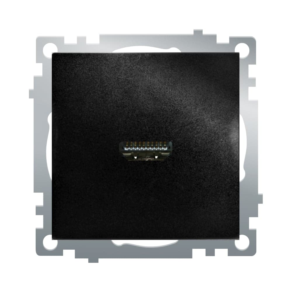 Механизм розетки HDMI STEKKER 2.1, Type A, GLS00-7118-05, серия Катрин, черный, 50062