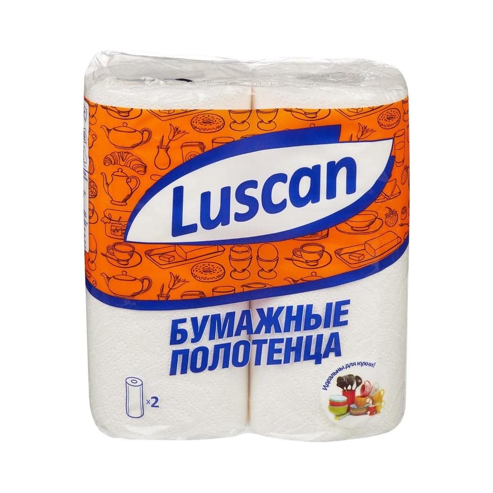 Бумажные полотенца Luscan 2 слоя, белые, 2 рулона по 12.5 метров 317393