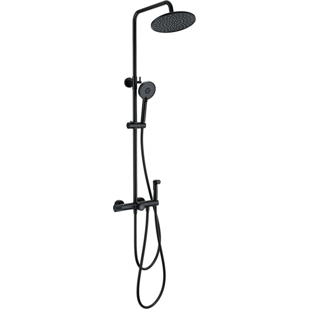 Душевая система с термостатом Wonzon & Woghand Черный матовый WW-B3097-A-MB