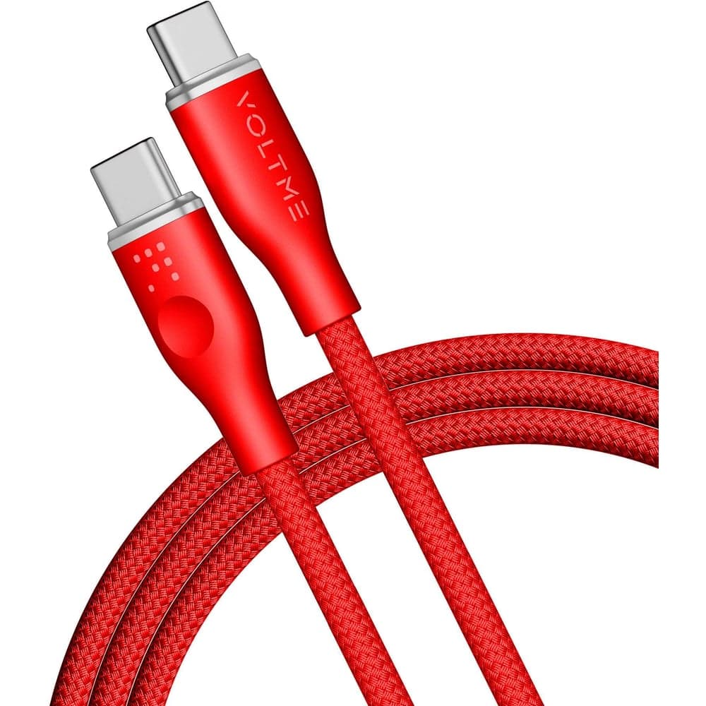 Кабель VOLTME USB2.0 Powerlink Rugg Lite CTC 5A, USB-С - USB-C, 100W, 2м, красный C1334