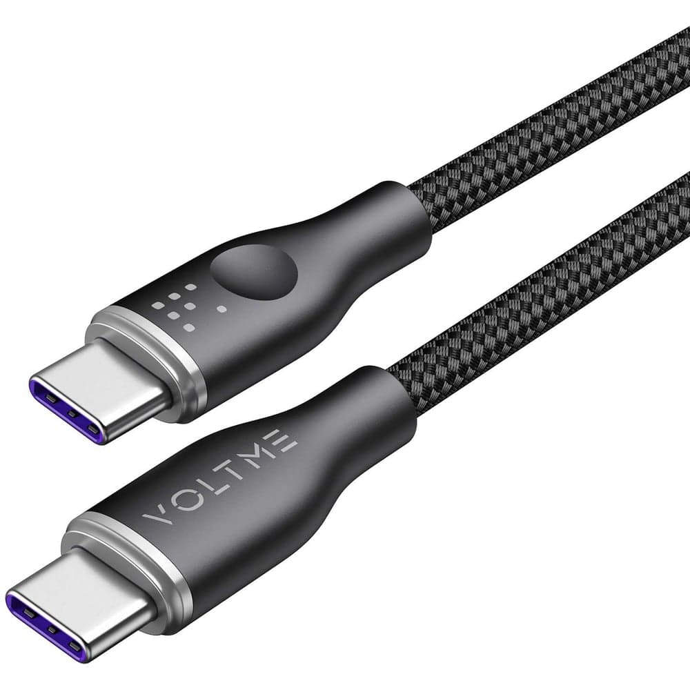 Кабель VOLTME USB2.0 Powerlink Rugg Lite CTC 5A, USB-С - USB-C, 100W, 1.2м, черный C1329