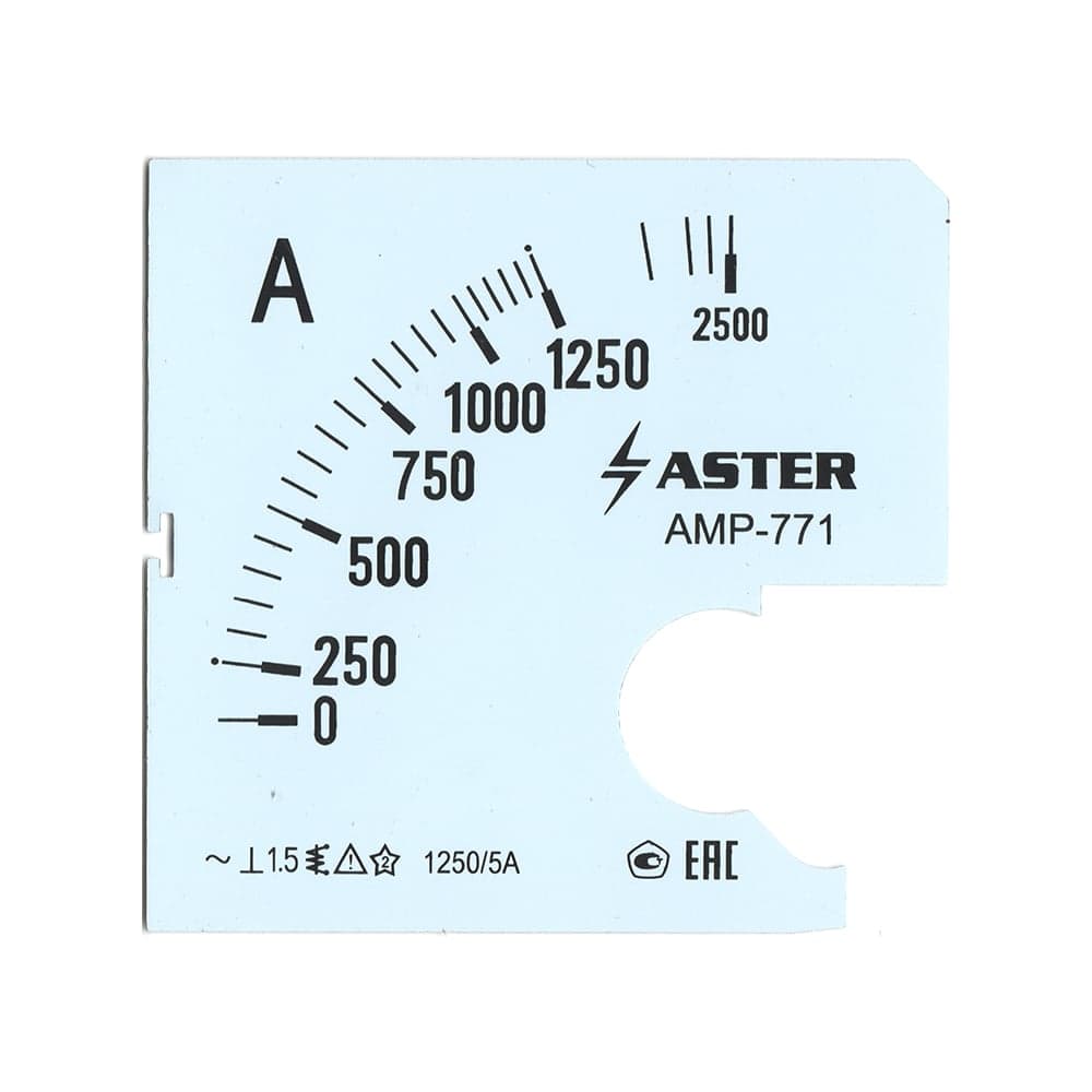 Шкала к амперметру AMP-771 Aster 1250/5 А SC771-1250