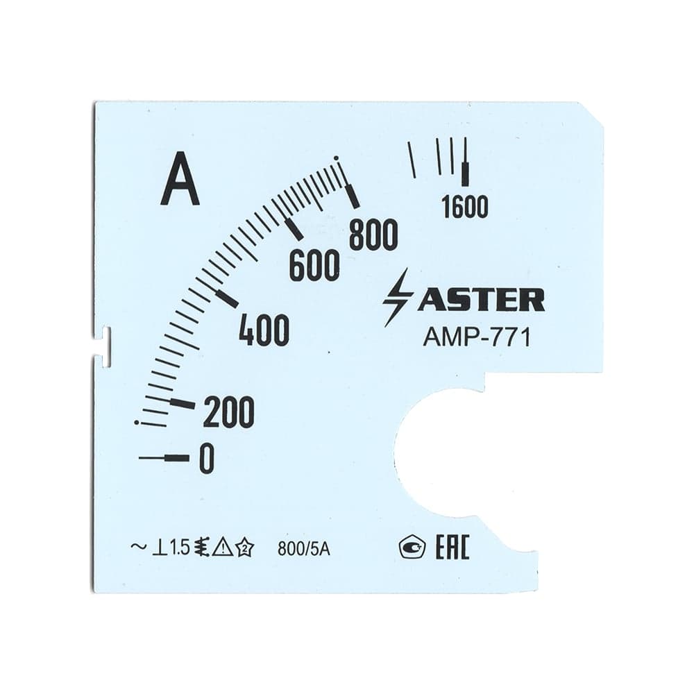 Шкала Aster к амперметру AMP-771 800/5 А SC771-800