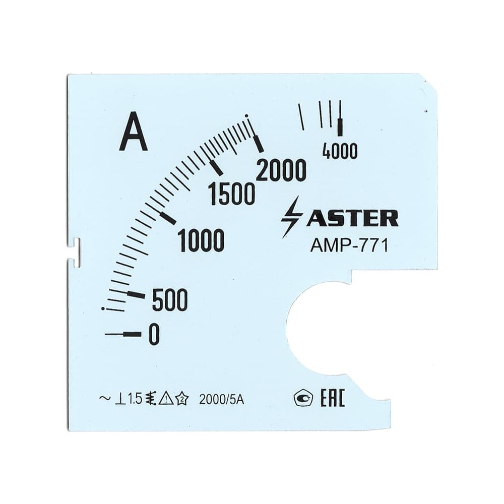 Шкала Aster к амперметру AMP-771 2000/5 А SC771-2000