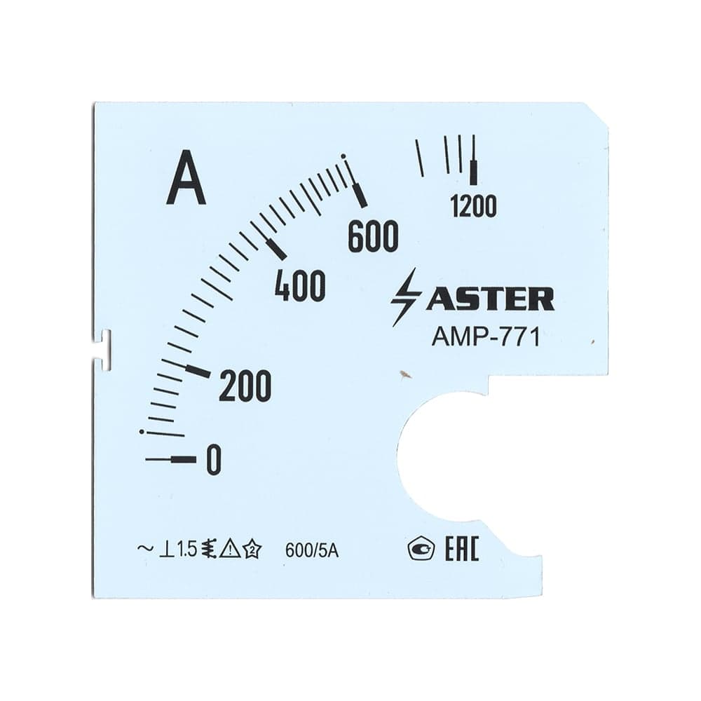 Шкала Aster к амперметру AMP-771 600/5 А SC771-600