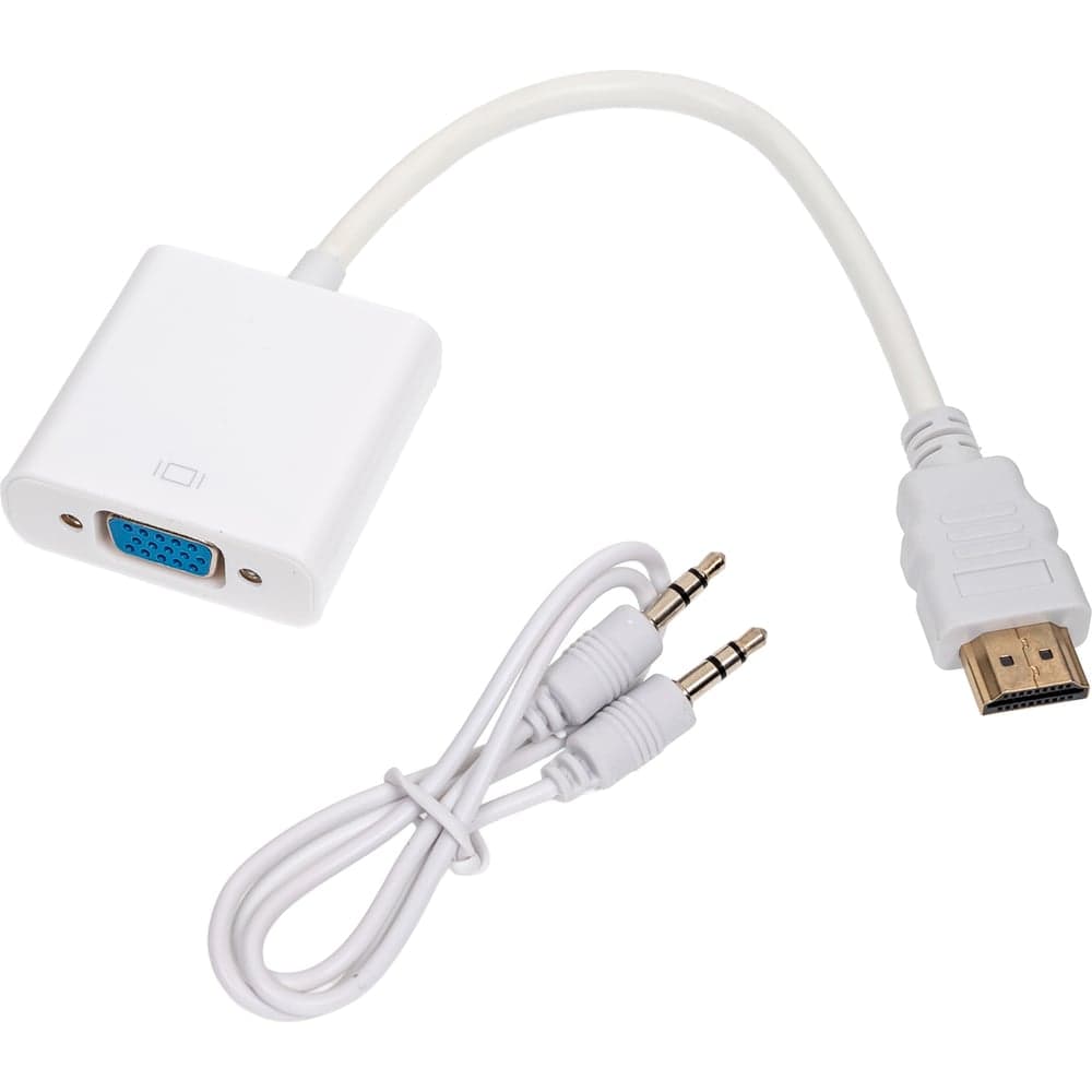 Переходник Pro Legend HDMI to VGA Adapter + AUX кабель, белый PL1139