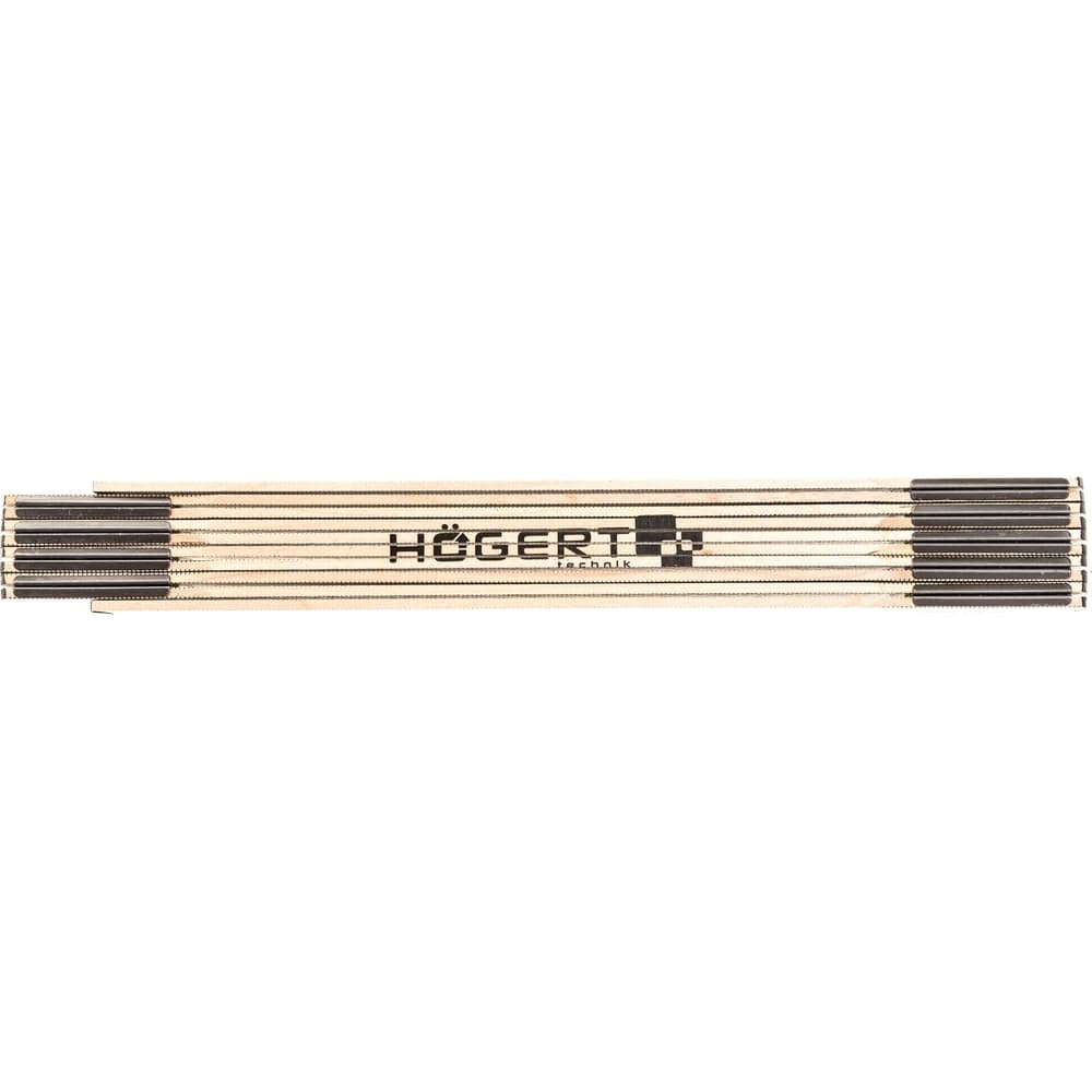 Складной метр HOEGERT TECHNIK деревянный, 2м, усиленные крепления HT4M262