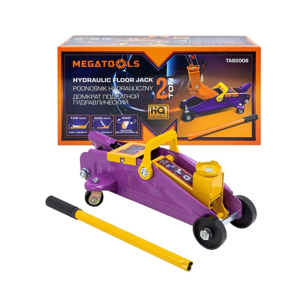 Домкрат подкатной гидравлический MEGATOOLS 2 т, h min 135 мм, h max 300 мм MT-TA82008(61219)