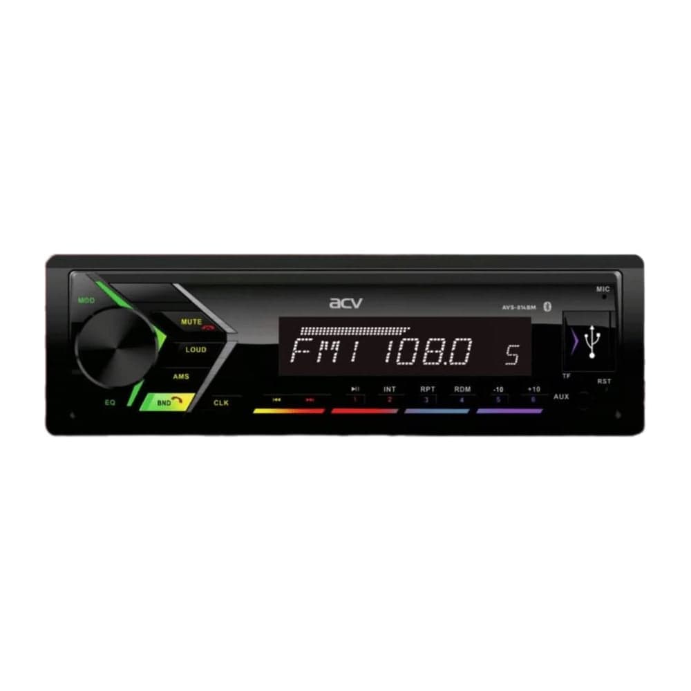 Автомагнитола ACV 1din, мультицвет, FM/MP3/USB/BT/SD/FM, 4х50 AVS-814BM