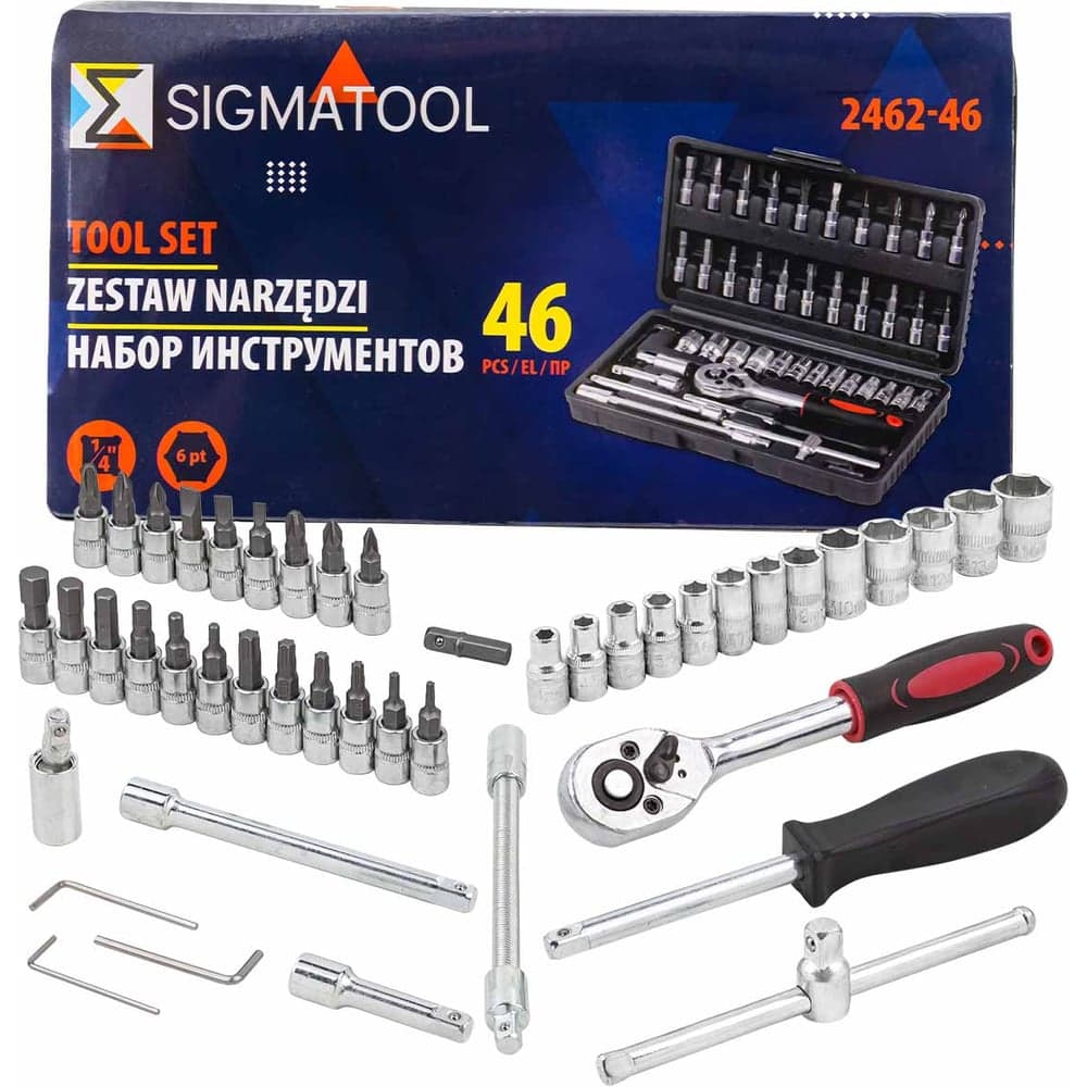 Набор инструмента SIGMATOOL 46 предметов 1/4 (6-гран.)(4-14мм) SIGMATOOL-2462-46(60433)