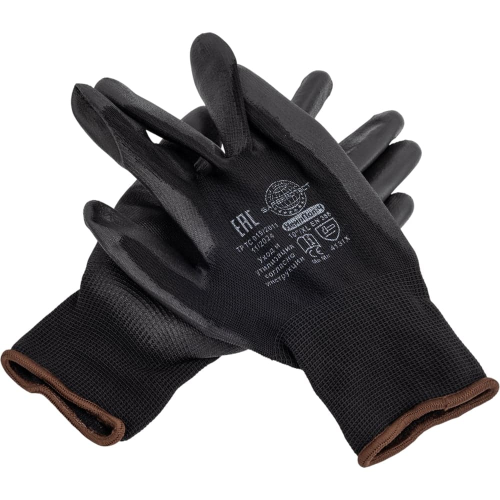 Перчатки Safeprotect НейпПол-Ч (нейлон+полиуретан, черный) р,10 (XL) 03055XL