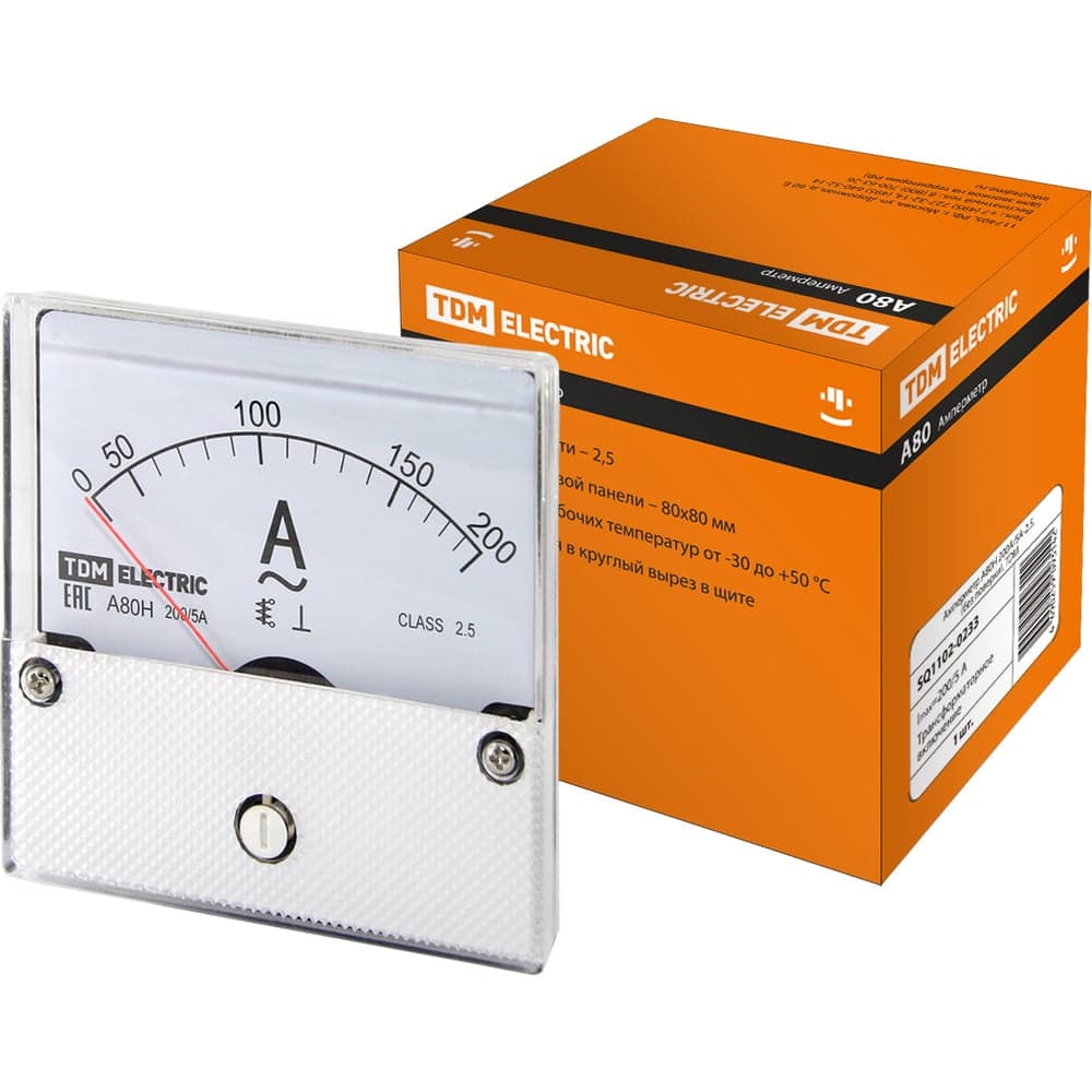 Амперметр TDM ELECTRIC А80Н 200А/5А-2.5 SQ1102-0233