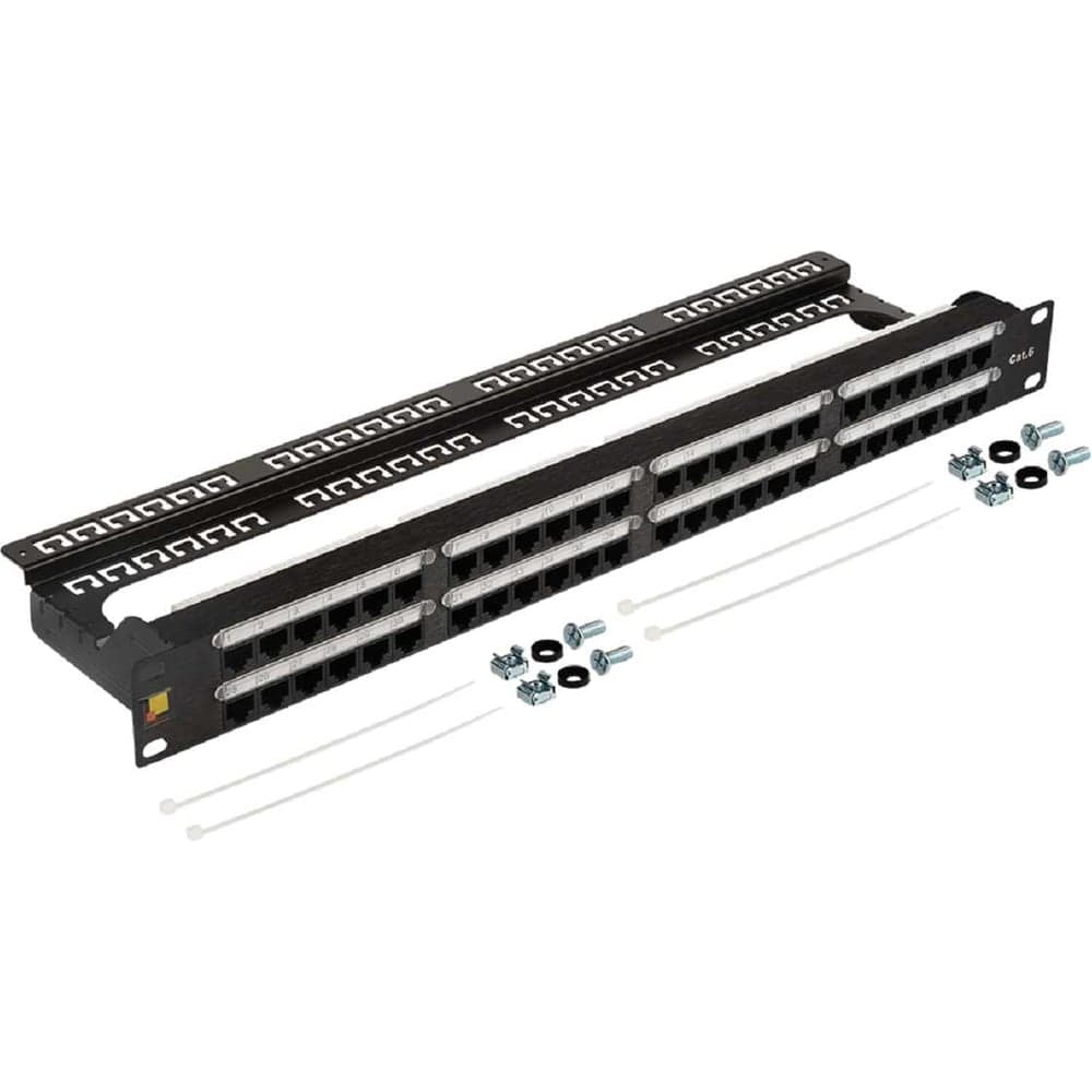 Патч-панель неэкранированная LANMASTER 19" высокой плотности, 48 портов RJ45, кат.6, 1U LAN-PPC48U6