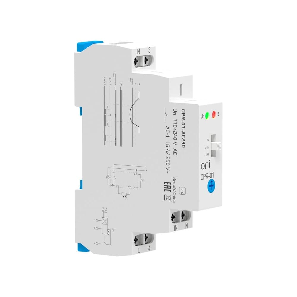 Фотореле OPR-01 1 конт. 230В АС с вынос.дат. ONI OPR-01-AC230