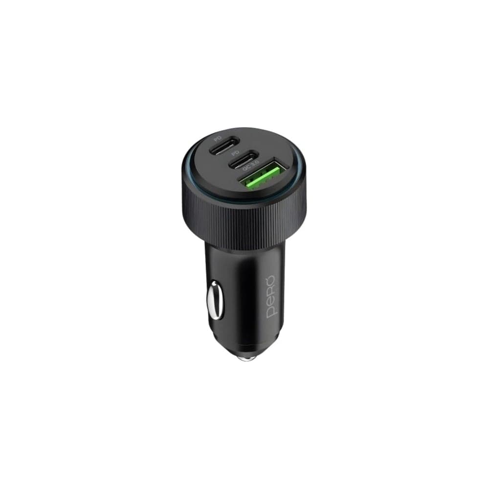 AЗУ PERO AC07 USB-A QC3.0 + USB-C PD + USB-C PD, 66W, черное AС07BL