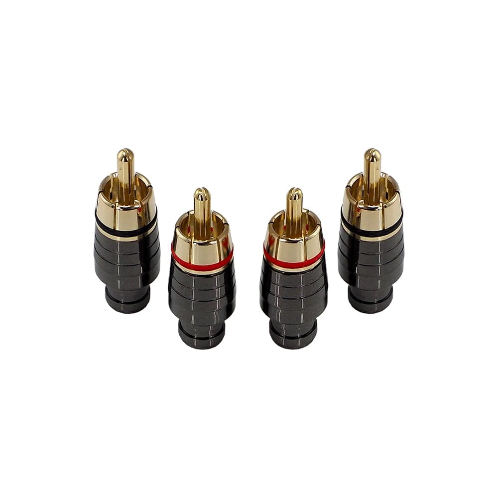 RCA - коннектор для кабеля AURA до 4 мм, 2 красных + 2 черных, блистер RCA-P403