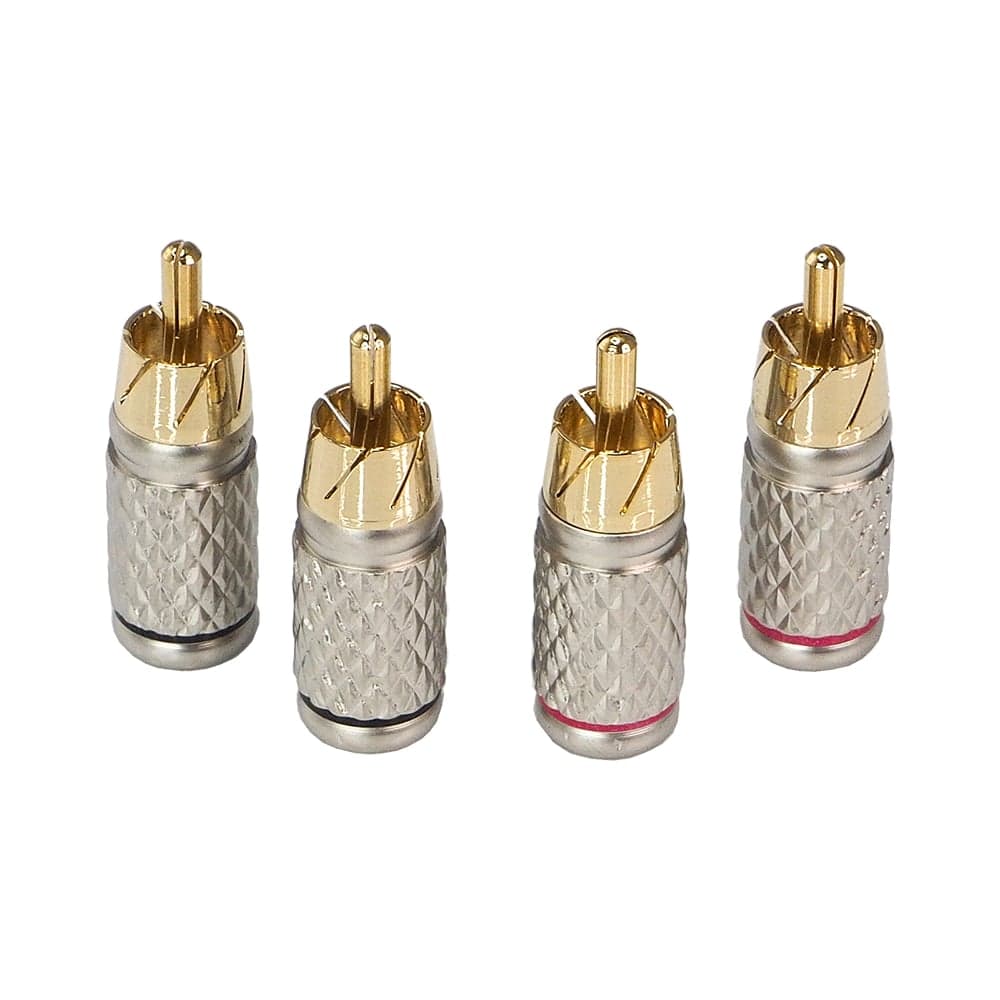 Коннектор для кабеля AURA RCA до 6 мм, 2 красных + 2 черных, блистер RCA-P602