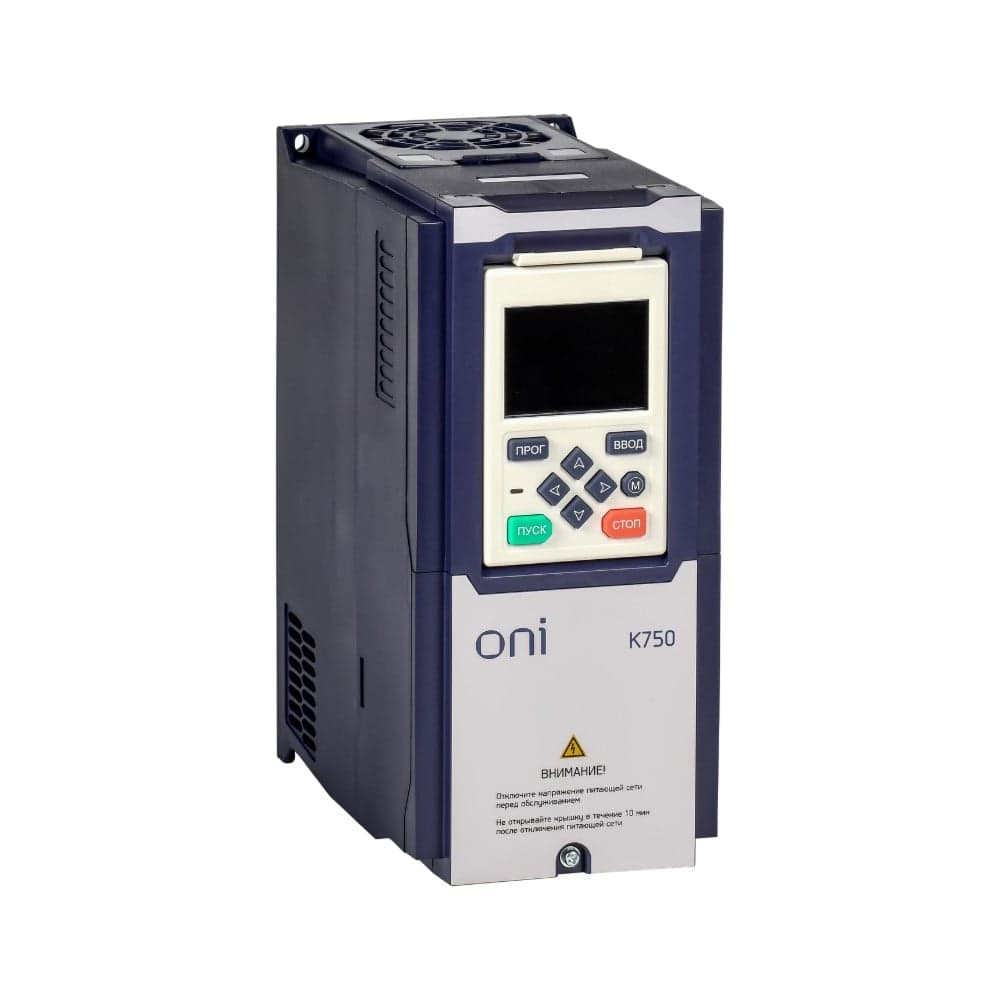 Преобразователь частоты ONI K750 380В 3Ф 4-5,5кВт 9,4-13А встроенный тормоз K750-33-455NTM