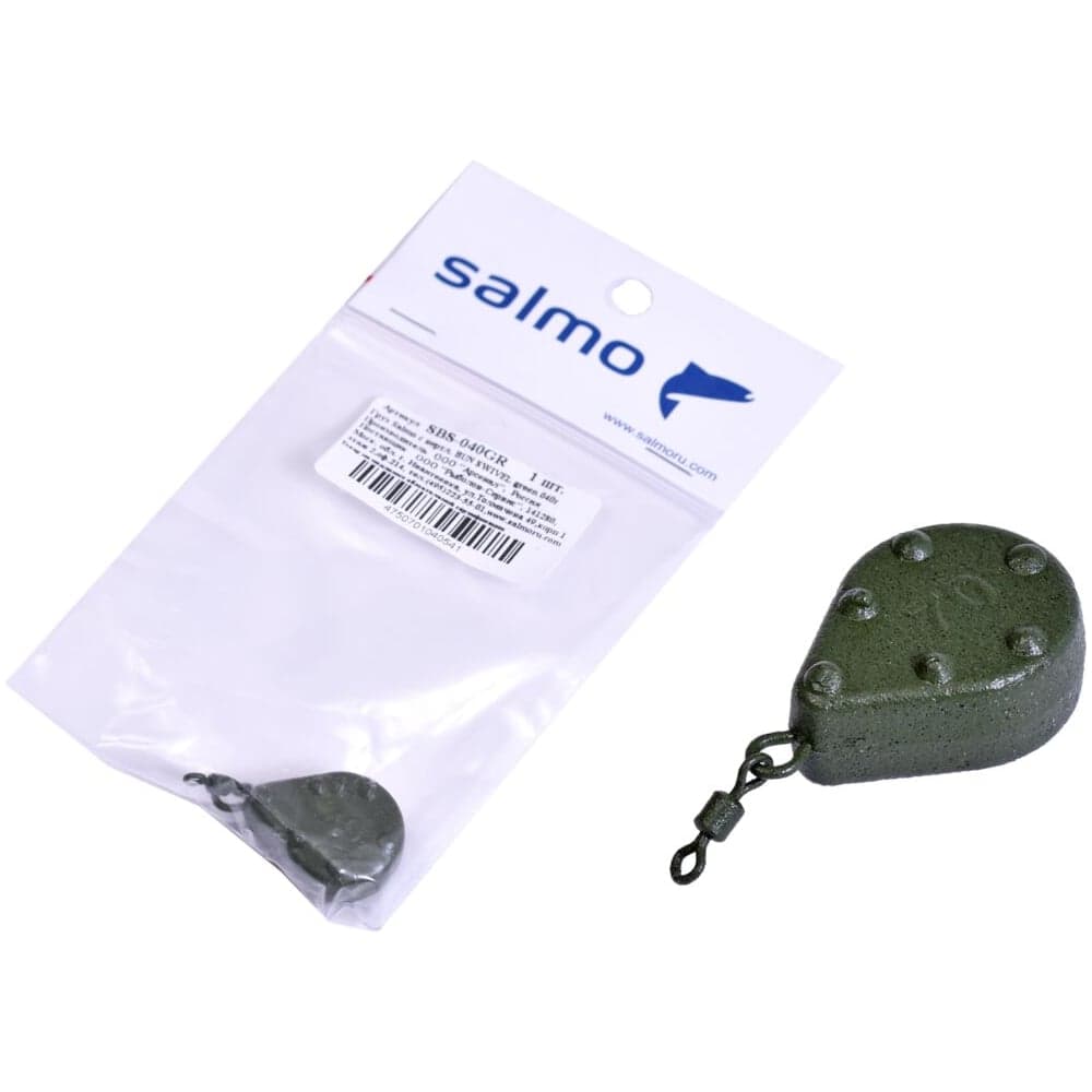 Грузило с вертлюгом SALMO BUN SWIVEL green, 040г SBS-040GR