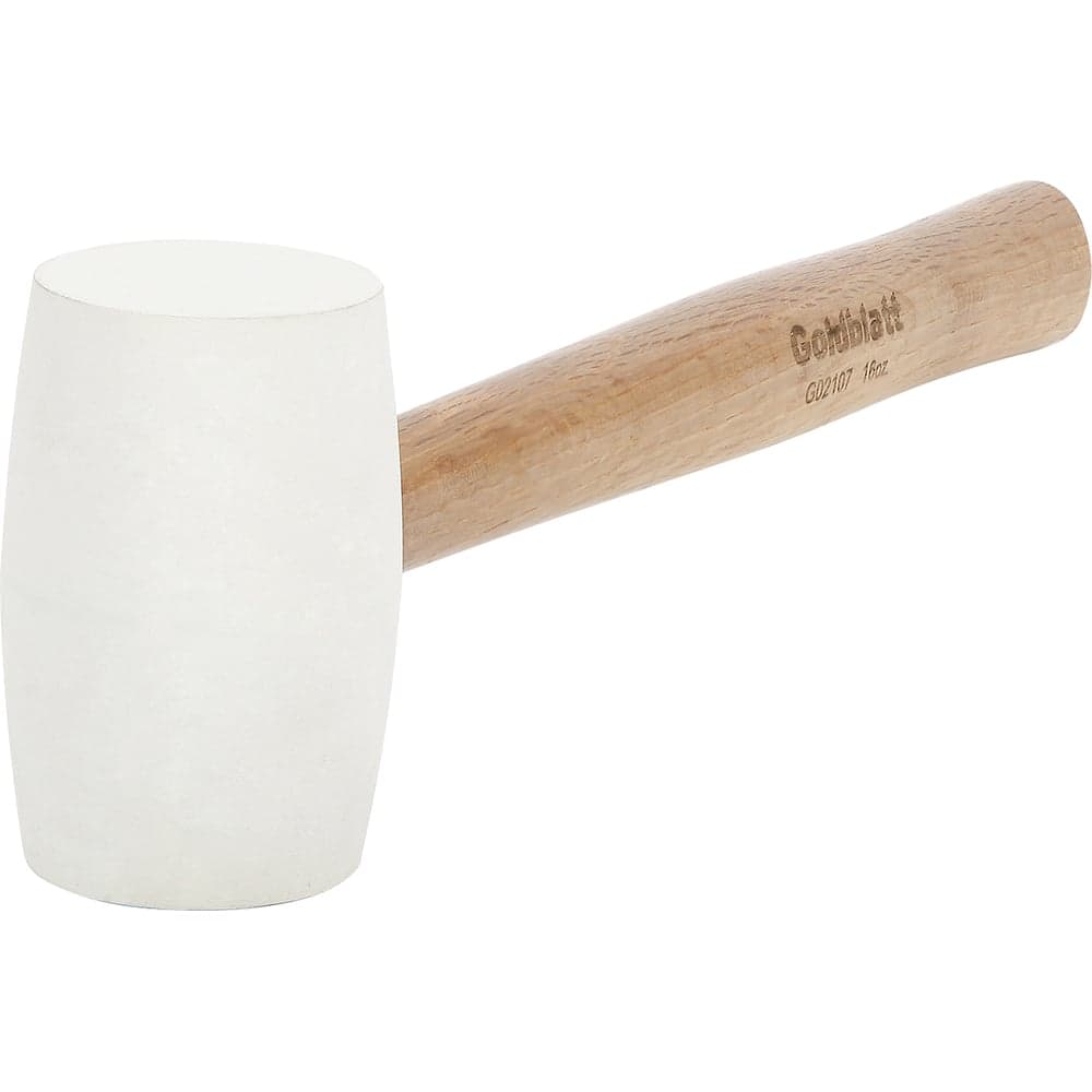 Киянка резиновая белая Goldblatt с рукояткой из ореха гикори 450 гр G02107