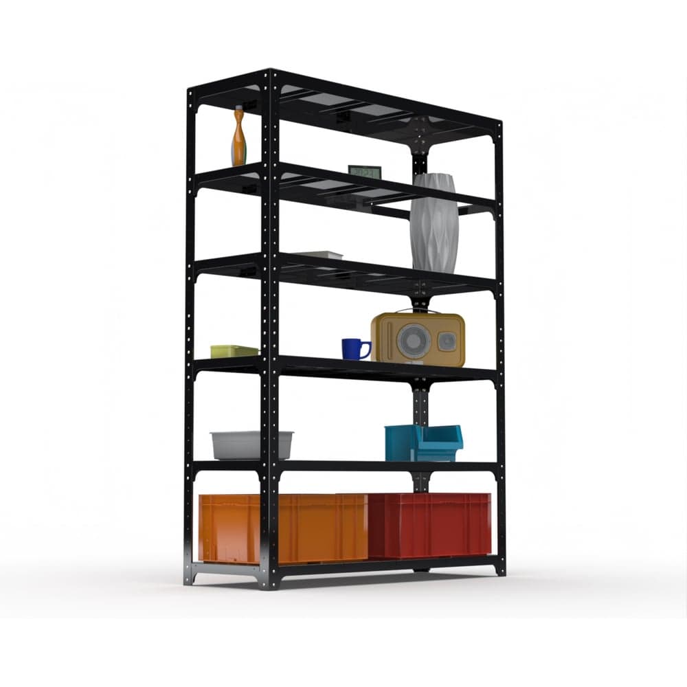 Стеллаж ООО Металекс Kit Comfort 2000х1300х400, 6 полок, черный 203407