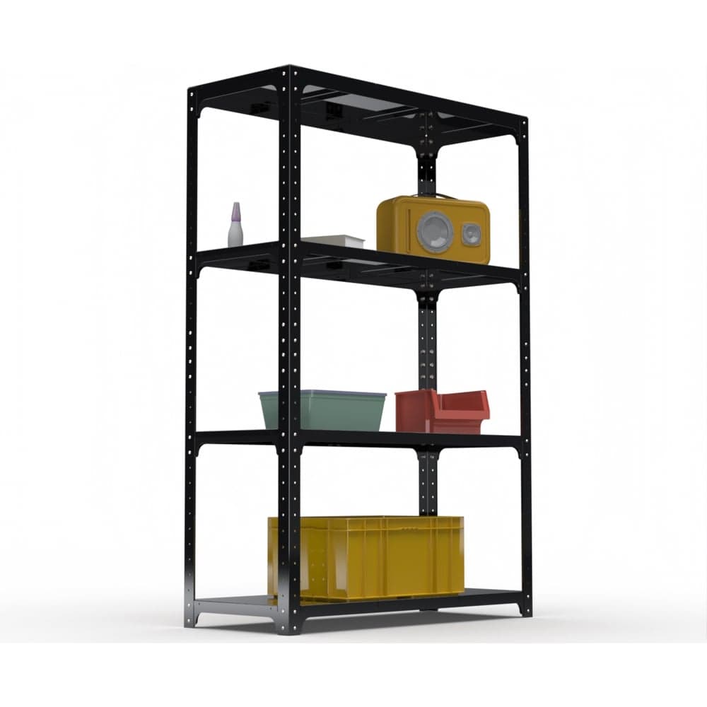 Стеллаж ООО Металекс Kit Comfort 1800х1600х600 мм, 4 полки, чёрный 203284
