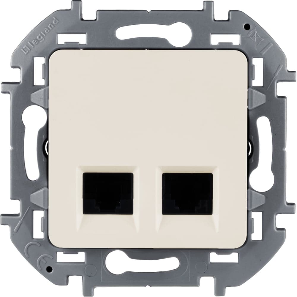 Розетка компьютерная двойная Legrand RJ45 категория 5e UTP - Inspiria - слоновая кость 673836
