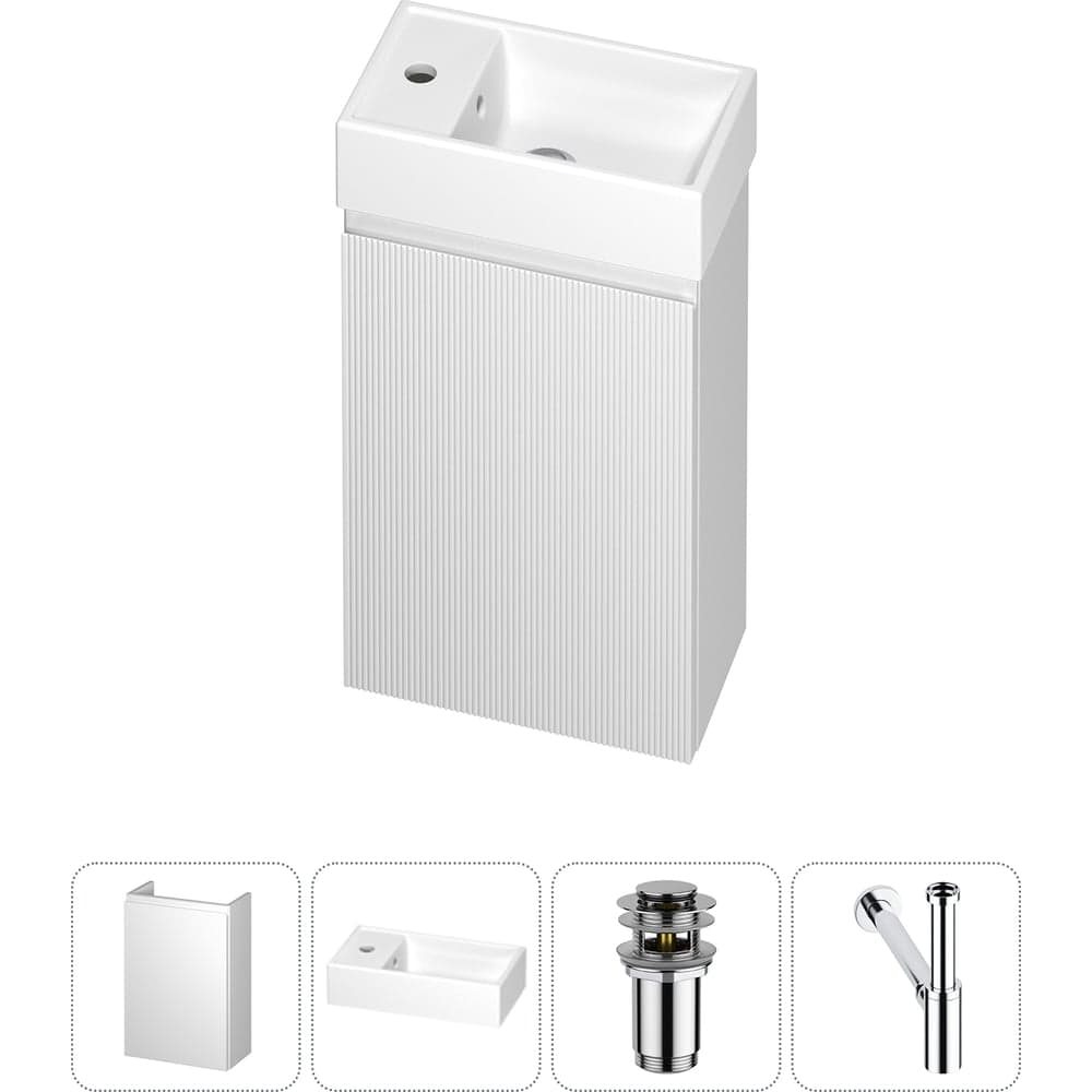 Комплект подвесной тумбы с раковиной для ванной и туалета Wellsee WC Area в наборе 4 в 1 20216851R