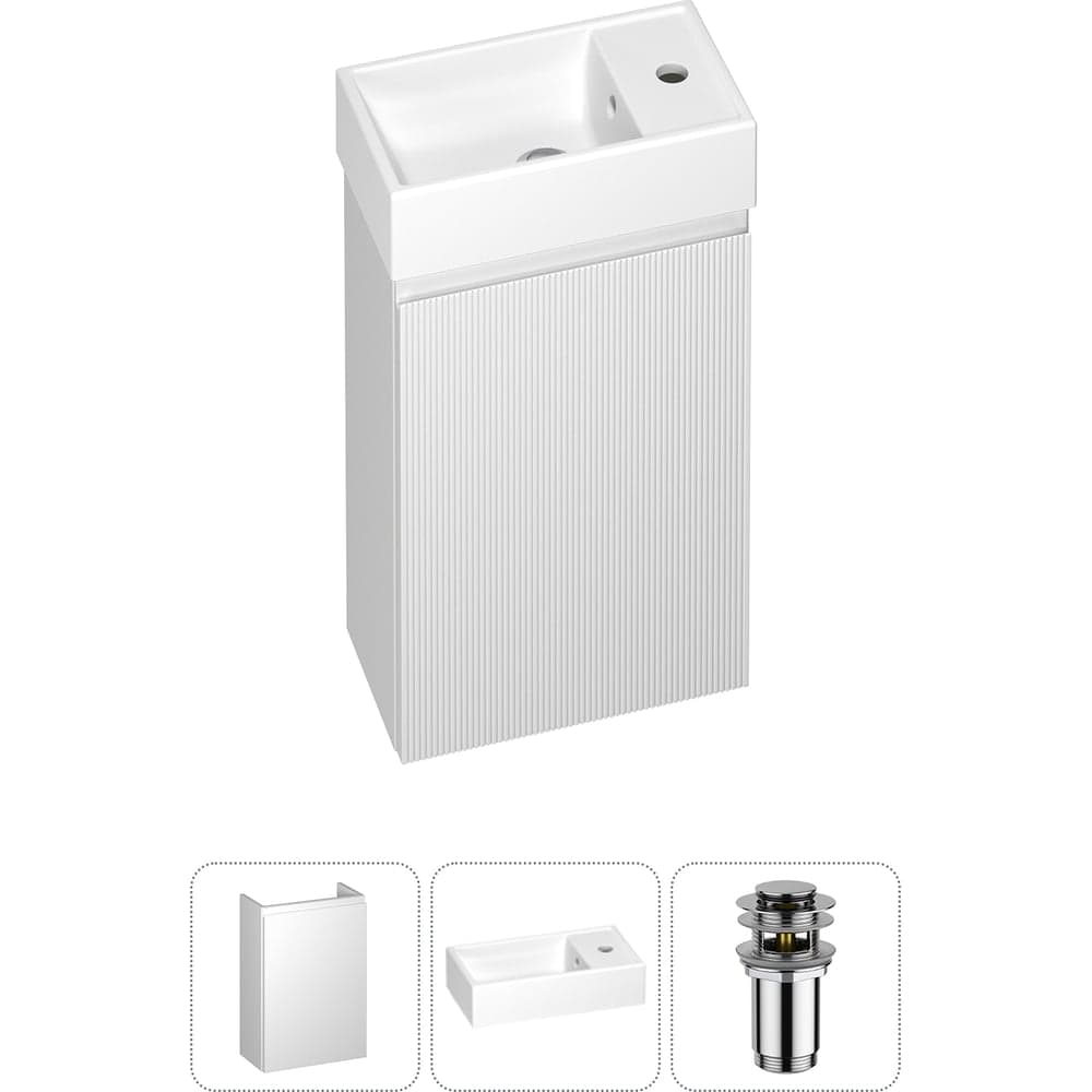 Комплект подвесной тумбы с раковиной для ванной и туалета Wellsee WC Area в наборе 3 в 1 20216821R