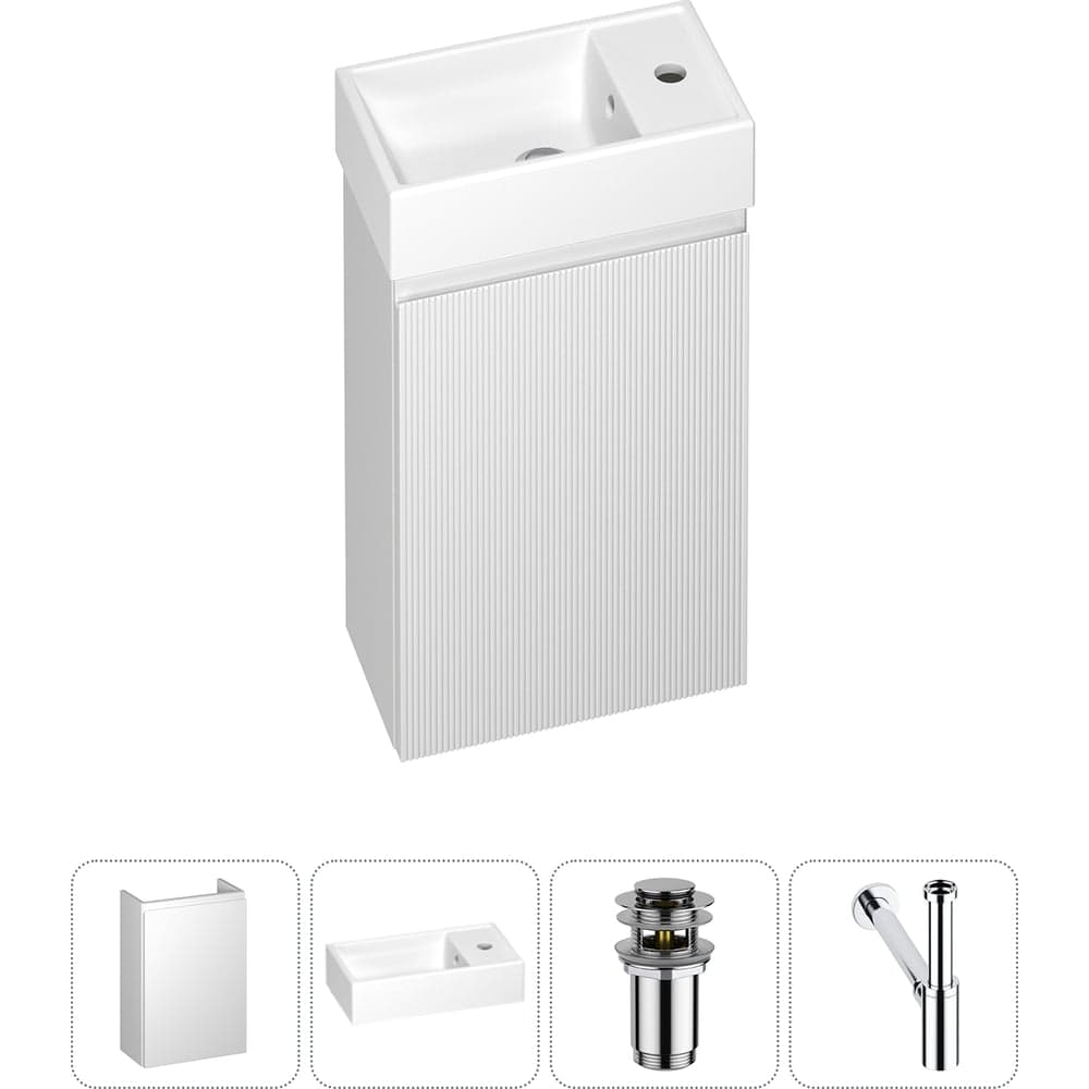 Комплект подвесной тумбы с раковиной для ванной и туалета Wellsee WC Area в наборе 4 в 1 20216841R