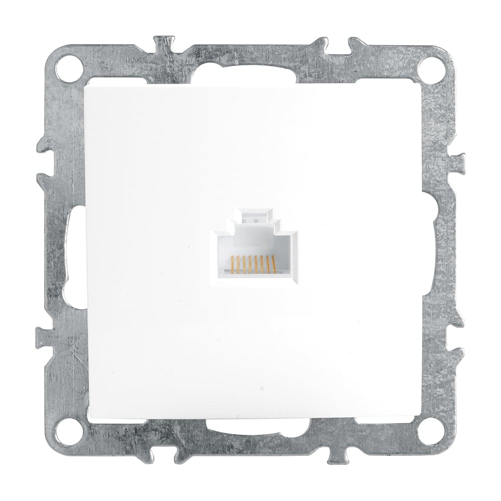 Компьютерная 1-местная розетка STEKKER RJ-45, механизм, серия Эрна, белый PST00-9107-01 39314
