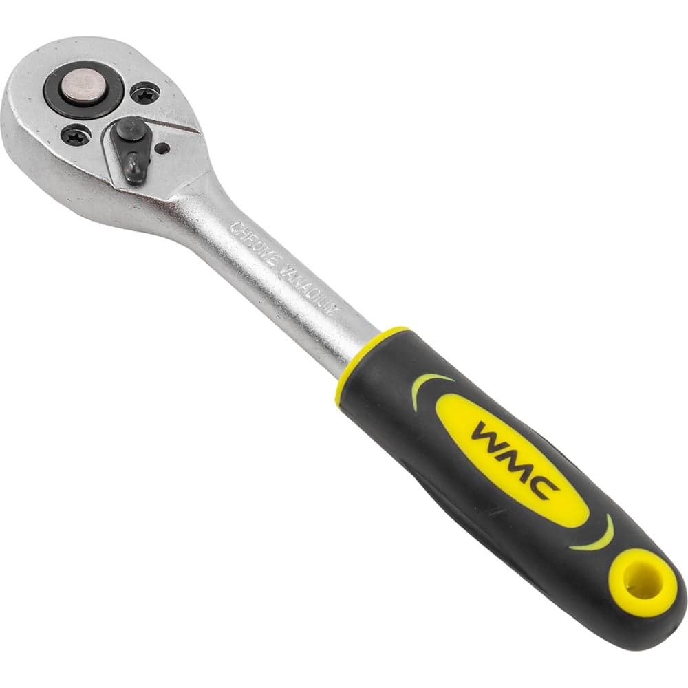 Трещотка WMC TOOLS реверсивная, с резиновой ручкой, 3/8''(L-200мм,24зуб.) WMC-80234(48824)