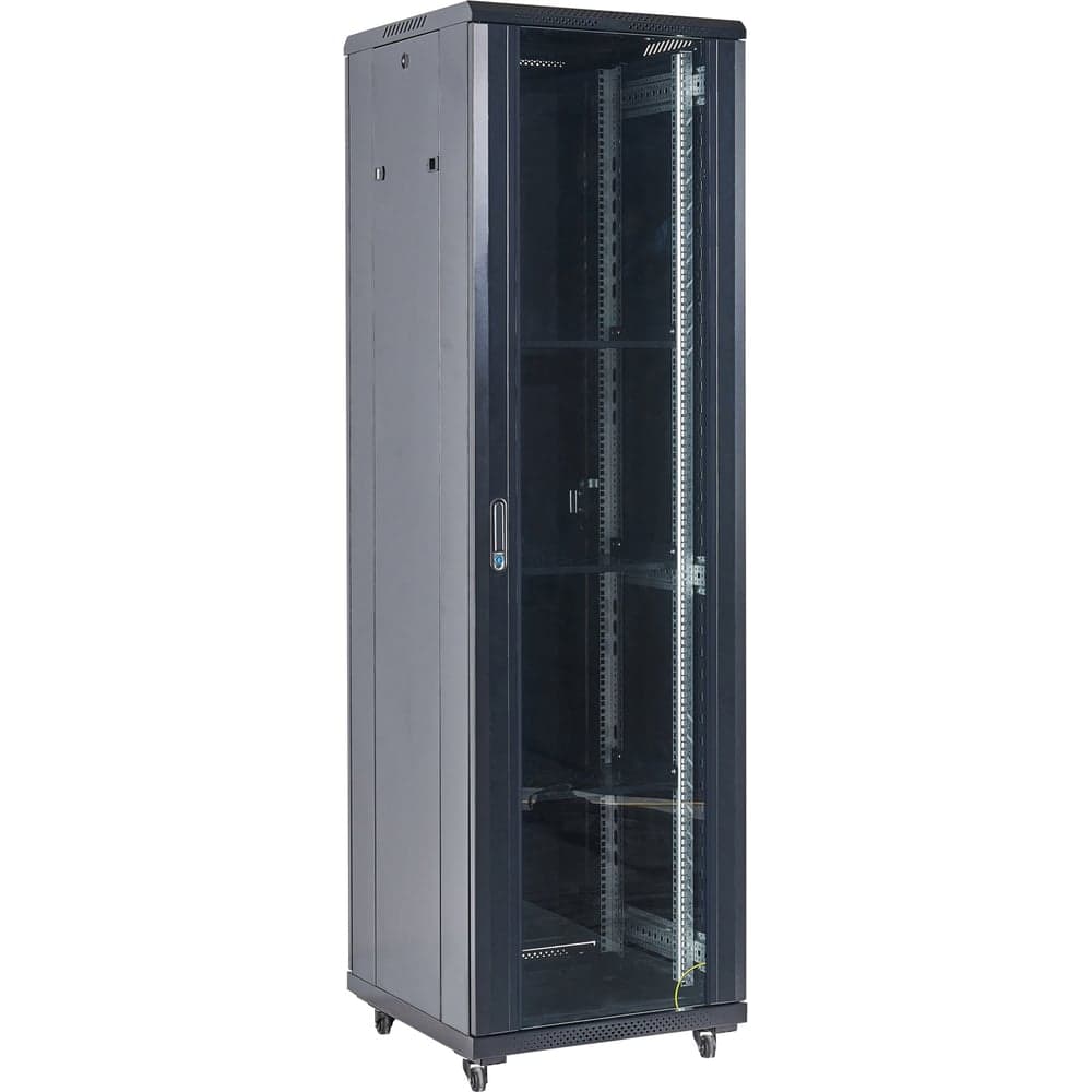 Напольный шкаф REXANT, 19 дюймов, 22U, 600x600x1164 (ШxГxВ), дверь стекло, боковые съемные стенки, RAL 9005 04-2266-212