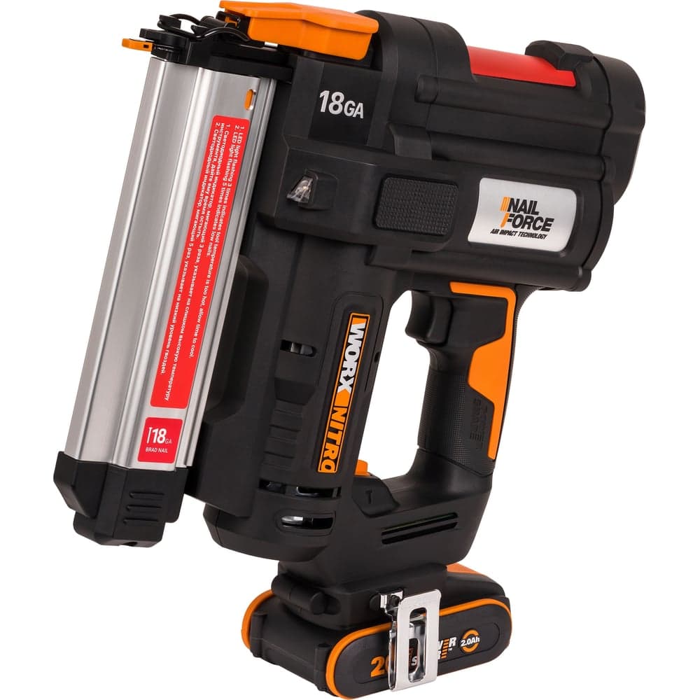 Аккумуляторный гвоздезабивной пистолет WORX 20В, 2Ачх1, ЗУ, сумка WX842