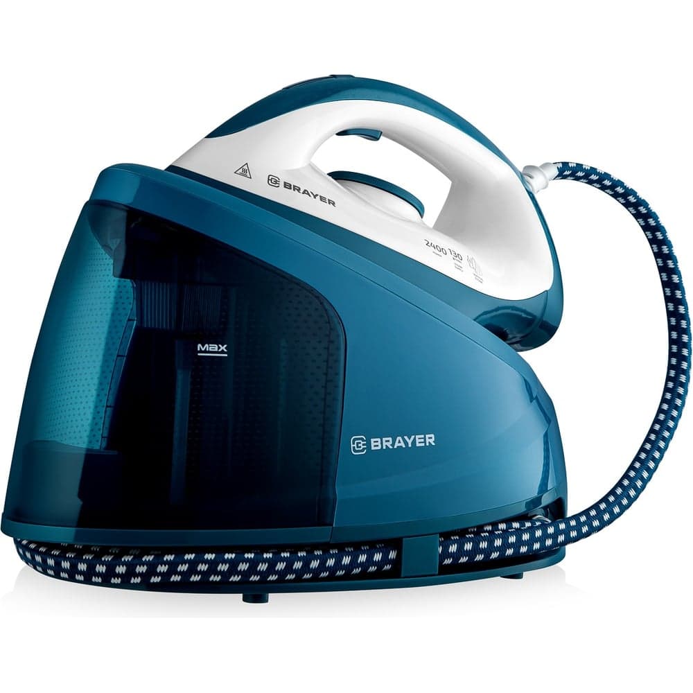 Паровая станция BRAYER 4156BR 2400 Вт, керамическая подошва, антикапля, давление 6 бар, 1,2 л, вертикальное отпаривание BR4156