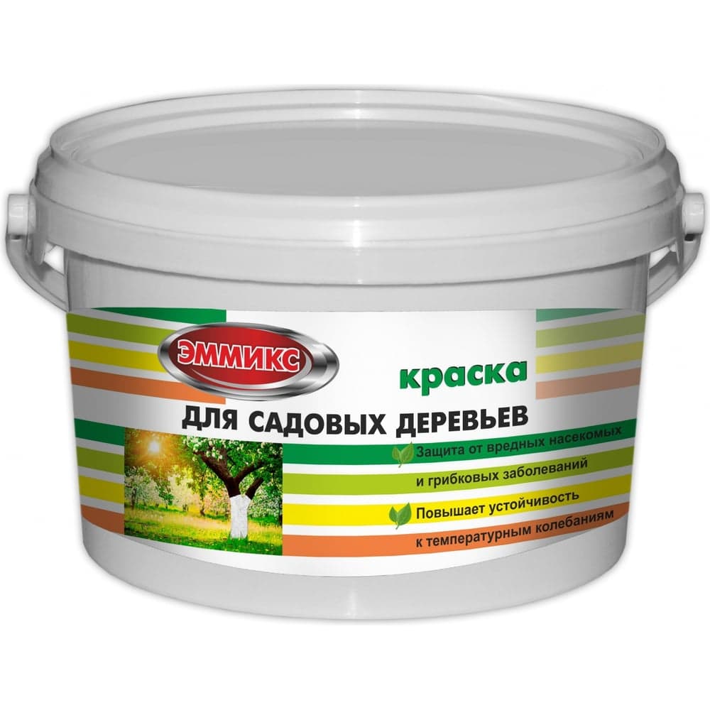 Краска для садовых деревьев ЭММИКС 2.7 кг, побелка, белая, 4690417061389